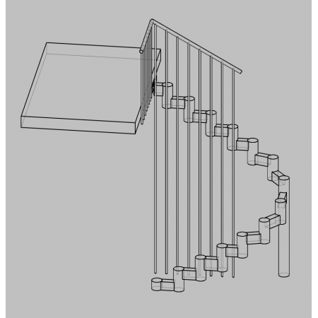 Металлическая лестница между этажами 